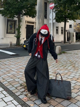 「アイテム（ボストンバッグ）」を使った、Masaki/政貴さん（メンズ・165cm）の秋コーディネート