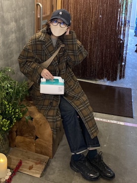 「アイテム（チェスターコート）」を使った、MIMIさん（レディース・154cm）の秋コーディネート