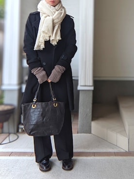 「ADAM ET ROPE'（アダムエロペ）のアイテム（トレンチコート）」を使った、cauxacuyさん（レディース・163cm）の秋コーディネート