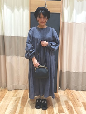 「刺繍」｜「アイテム（ハンチング/ベレー帽）」を使った、Uichanさん（レディース・150cm）の夏コーディネート