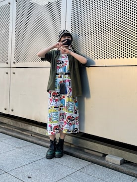 「古着ワンピ」｜Sasami‪🌱‬さん（レディース・172cm）の夏コーディネート