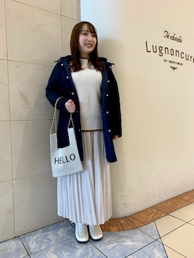「Lugnoncure（ルノンキュール）のアイテム（その他アウター）」を使った、せきねさん（レディース・158cm）の冬コーディネート