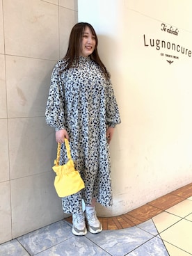 「小花柄ワンピース」｜せきねさん（レディース・158cm）の春コーディネート