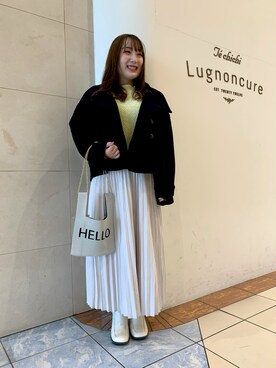 「Lugnoncure（ルノンキュール）のアイテム（その他アウター）」を使った、せきねさん（レディース・158cm）の冬コーディネート