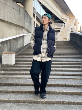 「ダウンベスト」｜opepeさん（メンズ・175cm）の冬コーディネート