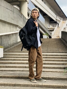 「Gregory」｜「アイテム（スリッポン）」を使った、opepeさん（メンズ・175cm）の秋コーディネート
