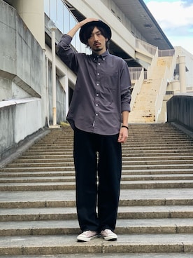 「H&M（エイチ・アンド・エム）のアイテム（パンツ）」を使った、opepeさん（メンズ・175cm）の秋コーディネート