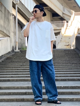 「RAGEBLUE（レイジブルー）のアイテム（サンダル）」を使った、opepeさん（メンズ・175cm）の春コーディネート
