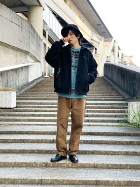 「RAGEBLUE（レイジブルー）のアイテム（スウェット）」を使った、opepeさん（メンズ・175cm）の冬コーディネート