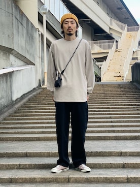 「H&M（エイチ・アンド・エム）のアイテム（パンツ）」を使った、opepeさん（メンズ・175cm）の秋コーディネート