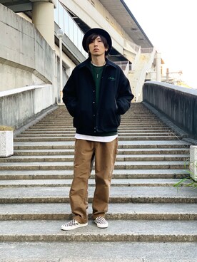 「RAGEBLUE（レイジブルー）のアイテム（スウェット）」を使った、opepeさん（メンズ・175cm）の春コーディネート