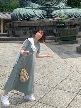 「GU（ジーユー）のアイテム（ワンピース/ドレス）」を使った、pichanさん（レディース・148cm）の秋コーディネート