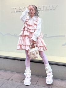 マロンクリームribbonハンドルミニトート｜メリージェニー（merry