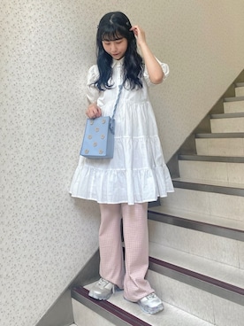 「merry jenny（メリージェニー）のアイテム（ワンピース/ドレス）」を使った、kotochiさん（レディース・154cm）の夏コーディネート