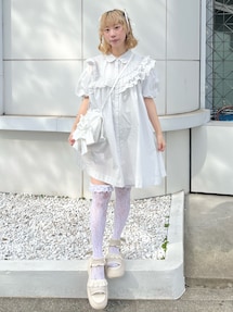 値下げ不可・メリージェニー stripe frillfrill ワンピースブルー メリージェニー merry jenny stripe frillfrill ワンピース