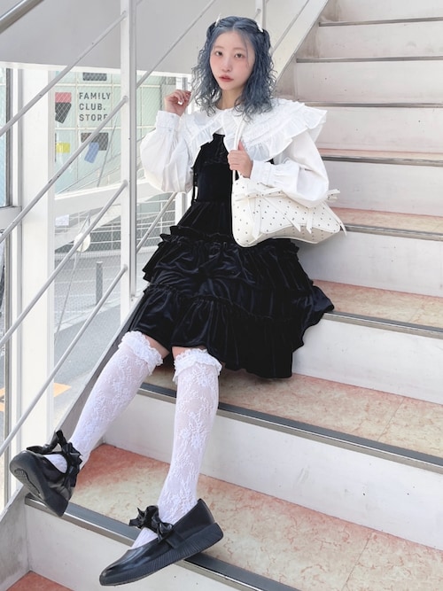 コルセットベロアフレアミニワンピース（ワンピース）｜merry jenny