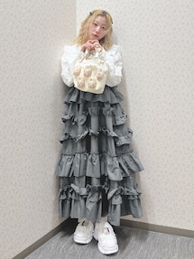 マロンクリームribbonハンドルミニトート｜メリージェニー