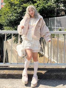 「アイテム（ダッフルコート）」を使った、kotochiさん（レディース・155cm）の秋コーディネート
