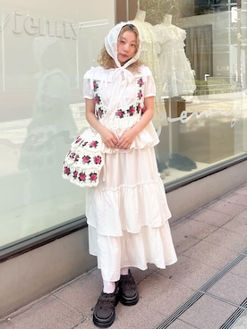 「アイテム（その他ヘアアクセサリー）」を使った、kotochiさん（レディース・155cm）の夏コーディネート