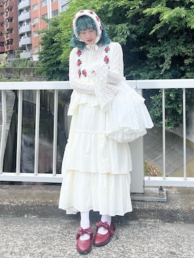 「merry jenny（メリージェニー）のクロシェヘッドドレス（カチューシャ）」を使った、kotochiさん（レディース・155cm・20代）の夏コーディネート
