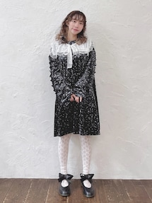 flowerベロアミニワンピース｜メリージェニー（merry jenny