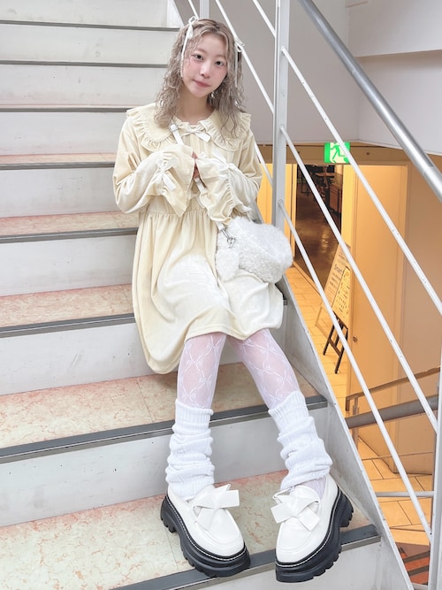 merry jenny（メリージェニー） ワンピース ベロアリボンミニ