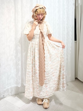 「アイテム（マフラー）」を使った、kotochiさん（レディース・155cm）の夏コーディネート