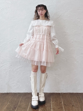 「merry jenny（メリージェニー）のアイテム（ブーツ）」を使った、kotochiさん（レディース・155cm）の夏コーディネート