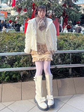 「merry jenny（メリージェニー）のアイテム（ジャケット/アウター）」を使った、kotochiさん（レディース・155cm）の冬コーディネート