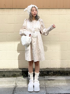 「アイテム（ニットキャップ/ビーニー）」を使った、kotochiさん（レディース・155cm）の秋コーディネート