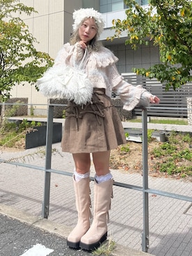 「アイテム（ニットキャップ/ビーニー）」を使った、kotochiさん（レディース・155cm）の秋コーディネート