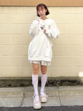 「merry jenny（メリージェニー）のアイテム（スウェット）」を使った、kotochiさん（レディース・155cm）の冬コーディネート
