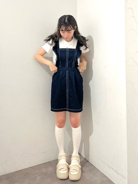 「みんなの白Tフェス」｜「アイテム（ワンピース/ドレス）」を使った、kotochiさん（レディース・154cm）の夏コーディネート