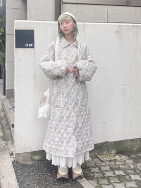 「アイテム（ニットキャップ/ビーニー、ホワイト系）」を使った、kotochiさん（レディース・155cm）の夏コーディネート
