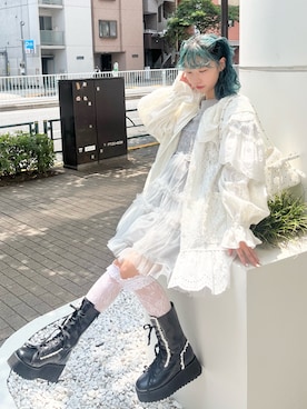 「merry jenny（メリージェニー）のアイテム（ジャケット/アウター）」を使った、kotochiさん（レディース・155cm）の夏コーディネート