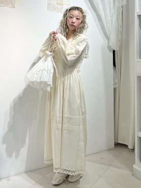 「アイテム（ワンピース/ドレス、ベージュ系）」を使った、kotochiさん（レディース・155cm）の秋コーディネート