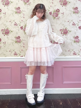 「merry jenny（メリージェニー）のアイテム（ブーツ）」を使った、kotochiさん（レディース・155cm）の夏コーディネート
