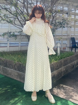 「アイテム（パンプス、グリーン系）」を使った、kotochiさん（レディース・154cm）の春コーディネート