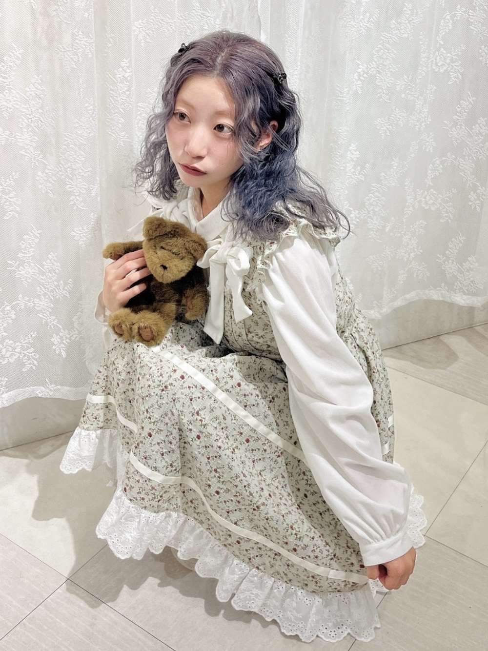 petit flowerフレアミニワンピースを使った人気ファッション