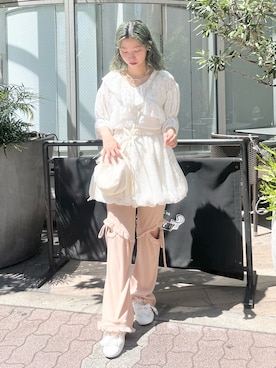 「アイテム（ネックレス）」を使った、kotochiさん（レディース・155cm）の夏コーディネート