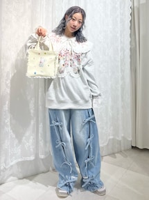 Dream Garden-tulip ribbon lace sweat｜メリージェニー（merry jenny