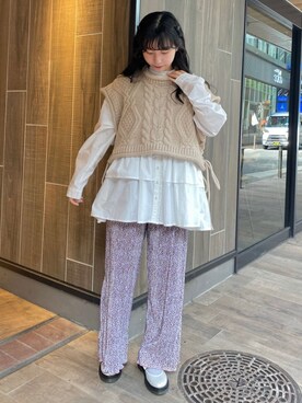 「merry jenny（メリージェニー）のアイテム（チュニック）」を使った、kotochiさん（レディース・154cm）の秋コーディネート