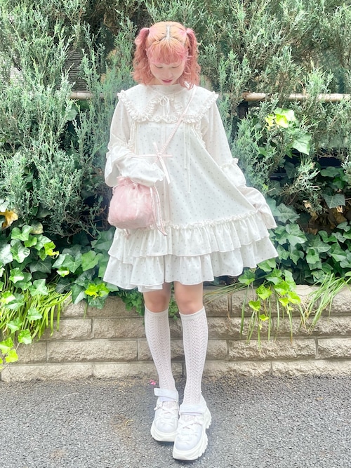 merry jenny airy petit flowerミニワンピース merry jenny（メリージェニー）の「【早瀬ノエル コラボ】airy