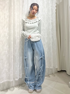 「アイテム（ボディバッグ/ウエストポーチ）」を使った、kotochiさん（レディース・155cm）の秋コーディネート