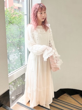 「merry jenny（メリージェニー）のdreamy horse bag（トートバッグ、ピンク系）」を使った、kotochiさん（レディース・155cm）の春コーディネート