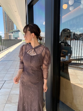 「アイテム（ドレス）」を使った、たかりなさん（レディース・153cm）の夏コーディネート