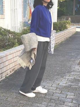 「ROPE' PICNIC（ロペピクニック）の洗える/レーヨンナイロンイージーワイドパンツ（その他パンツ）」を使った、timetravelparisさん（レディース・156cm）の秋コーディネート