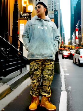 「Back Channel（バックチャンネル）のアイテム（パンツ）」を使った、やまとせんせーさん（メンズ・176cm）の冬コーディネート