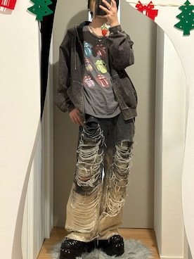 「CEMONEMO（セモネモ）の【金属アレルギー対応】 ボールドハート マンテル チェーンネックレス / サージカルステンレス 316L（ネックレス）」を使った、あくまけさん（メンズ・175cm）の秋コーディネート