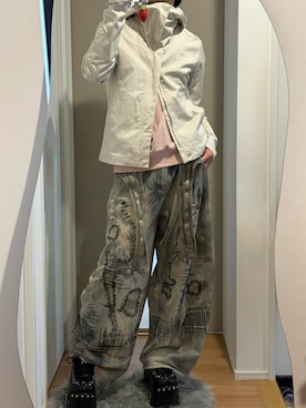 「アイテム（マウンテンパーカー）」を使った、あくまけさん（メンズ・175cm）の秋コーディネート